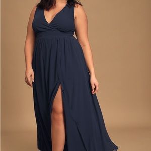 NWT sleeveless navy long dress. Great for bridesmaids and wedding guests Size XL